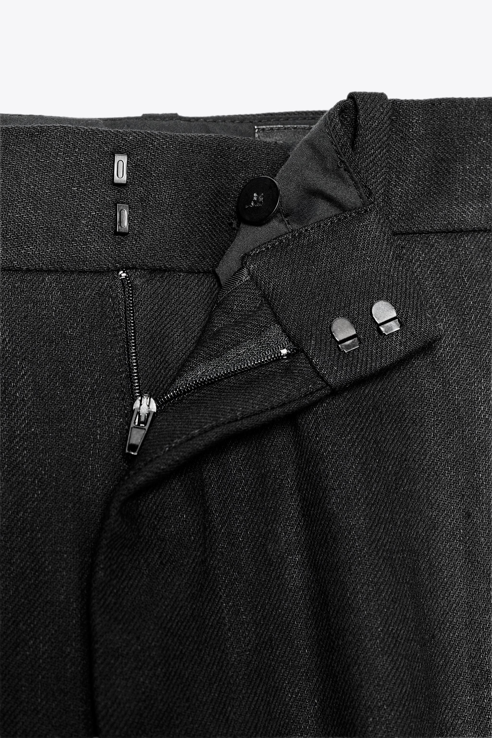 LINEN BLEND BUCKLE PANTS ZW COLLECTION